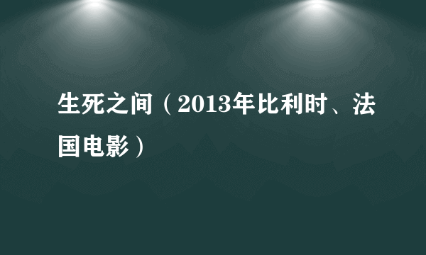 生死之间（2013年比利时、法国电影）