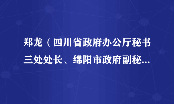 郑龙（四川省政府办公厅秘书三处处长、绵阳市政府副秘书长、绵阳科技城新区党工委副书记）