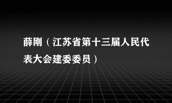 薛刚（江苏省第十三届人民代表大会建委委员）