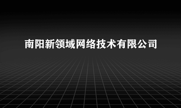 南阳新领域网络技术有限公司