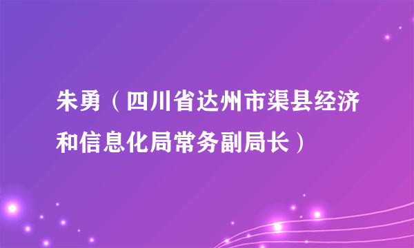 朱勇（四川省达州市渠县经济和信息化局常务副局长）