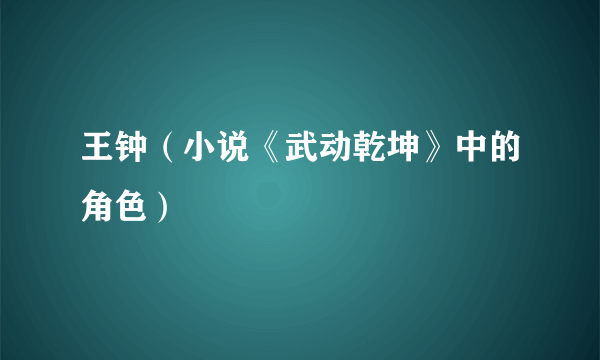 王钟（小说《武动乾坤》中的角色）