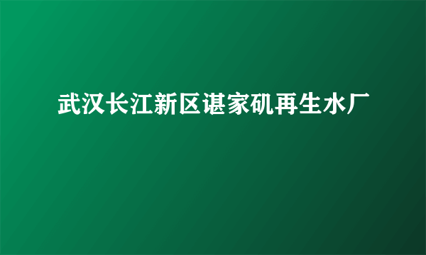 武汉长江新区谌家矶再生水厂