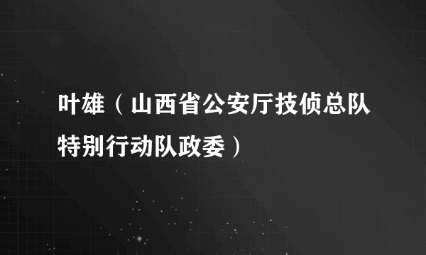 叶雄（山西省公安厅技侦总队特别行动队政委）