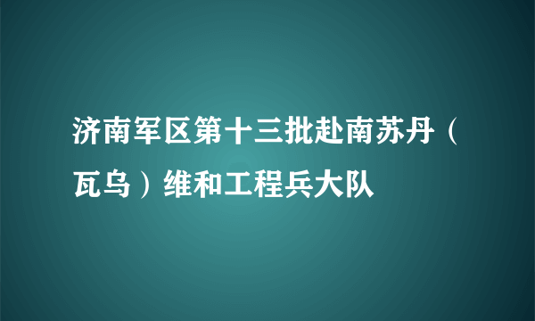 济南军区第十三批赴南苏丹（瓦乌）维和工程兵大队