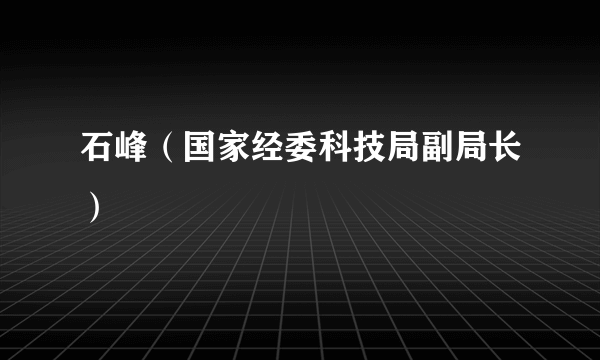 石峰（国家经委科技局副局长）