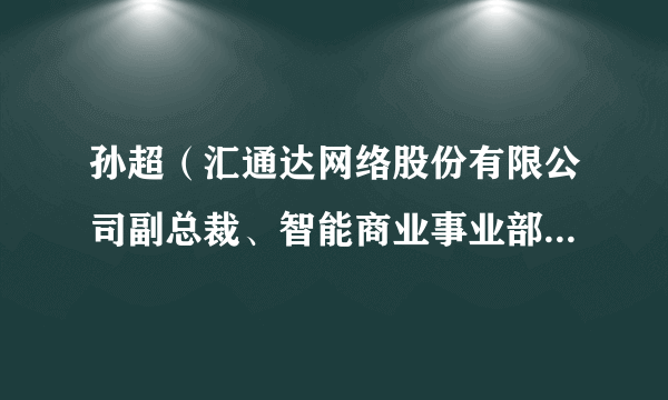 孙超（汇通达网络股份有限公司副总裁、智能商业事业部CEO）