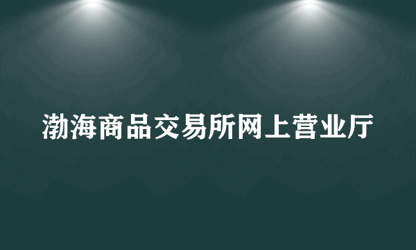 渤海商品交易所网上营业厅