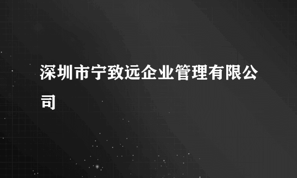 深圳市宁致远企业管理有限公司