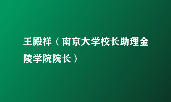 王殿祥（南京大学校长助理金陵学院院长）