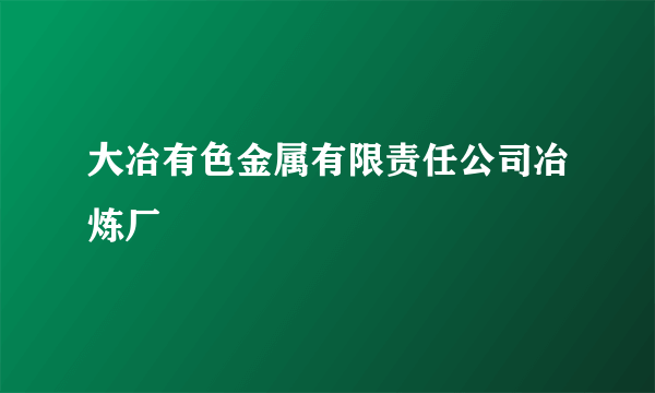 大冶有色金属有限责任公司冶炼厂