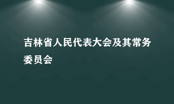 吉林省人民代表大会及其常务委员会