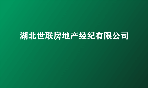 湖北世联房地产经纪有限公司