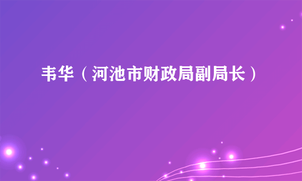 韦华（河池市财政局副局长）