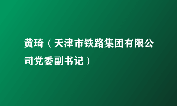 黄琦（天津市铁路集团有限公司党委副书记）