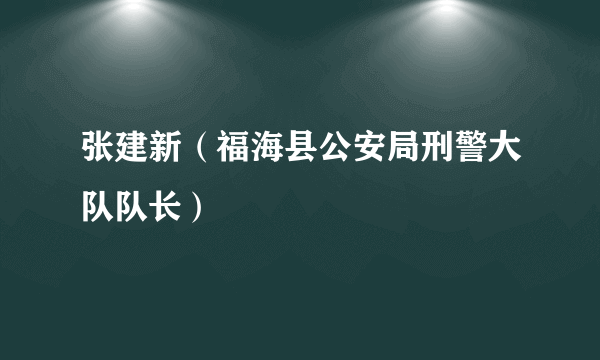 张建新（福海县公安局刑警大队队长）