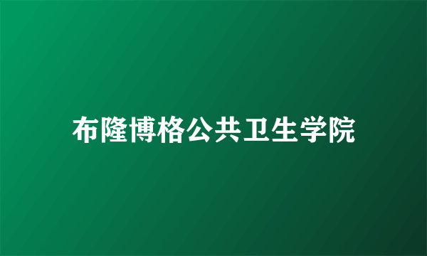 布隆博格公共卫生学院