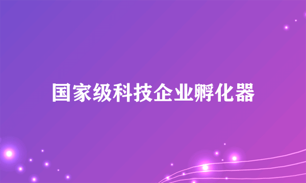 国家级科技企业孵化器