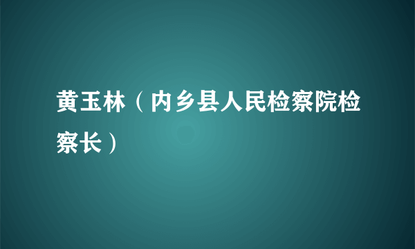 黄玉林（内乡县人民检察院检察长）