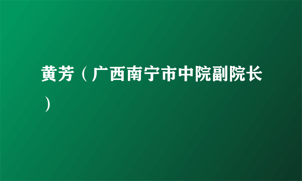 黄芳（广西南宁市中院副院长）