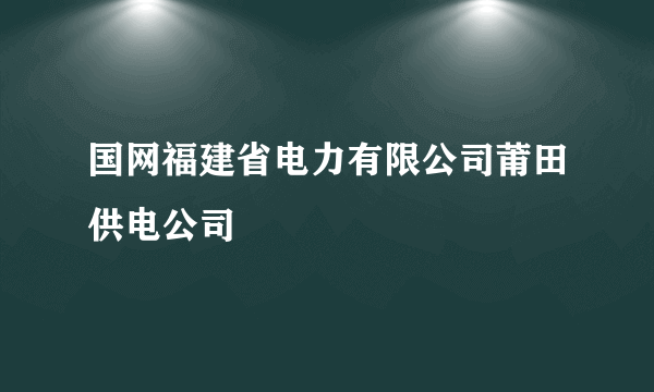 国网福建省电力有限公司莆田供电公司