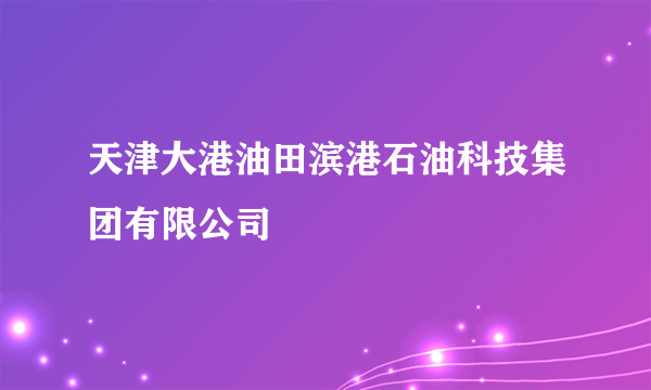 天津大港油田滨港石油科技集团有限公司