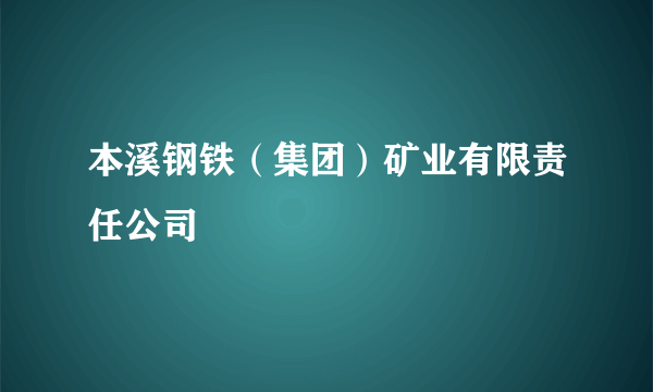 本溪钢铁（集团）矿业有限责任公司