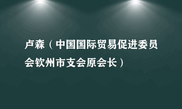 卢森（中国国际贸易促进委员会钦州市支会原会长）