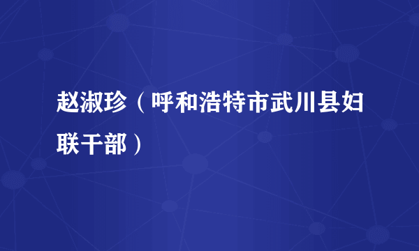 赵淑珍（呼和浩特市武川县妇联干部）