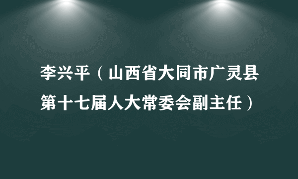 李兴平（山西省大同市广灵县第十七届人大常委会副主任）