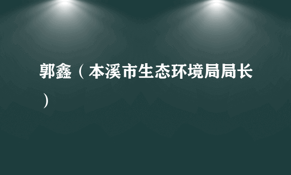 郭鑫（本溪市生态环境局局长）