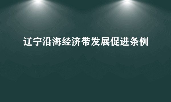 辽宁沿海经济带发展促进条例