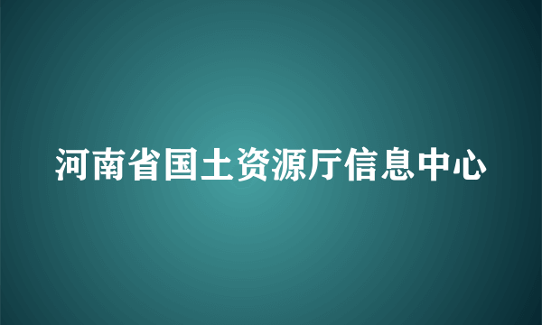 河南省国土资源厅信息中心