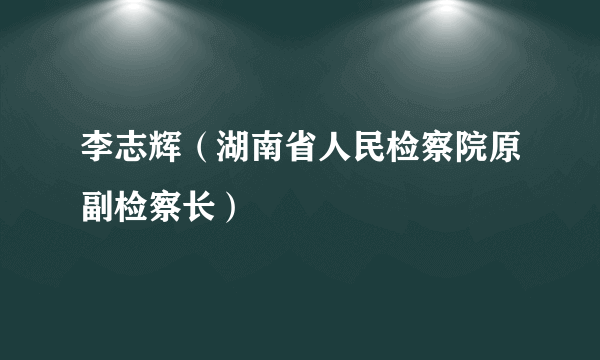 李志辉（湖南省人民检察院原副检察长）