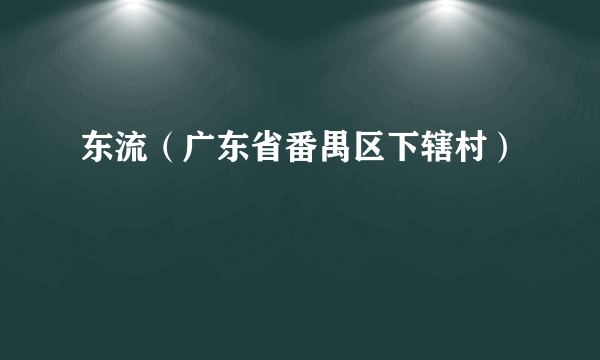 东流（广东省番禺区下辖村）