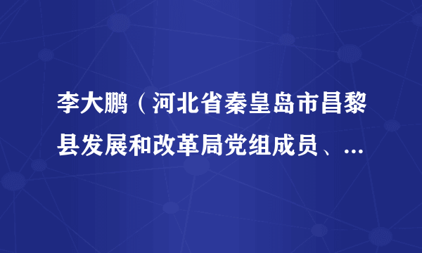 李大鹏（河北省秦皇岛市昌黎县发展和改革局党组成员、副局长）