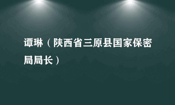 谭琳（陕西省三原县国家保密局局长）