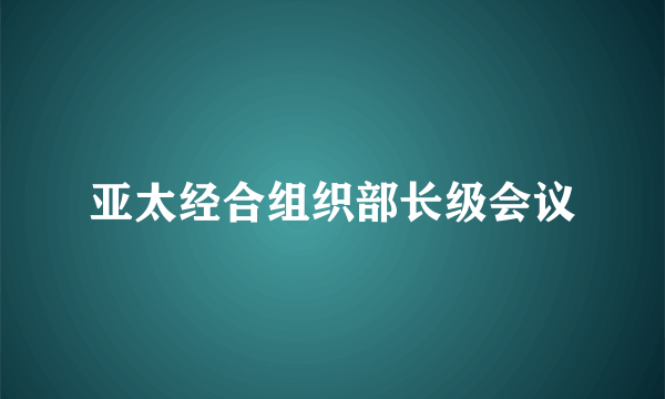 亚太经合组织部长级会议