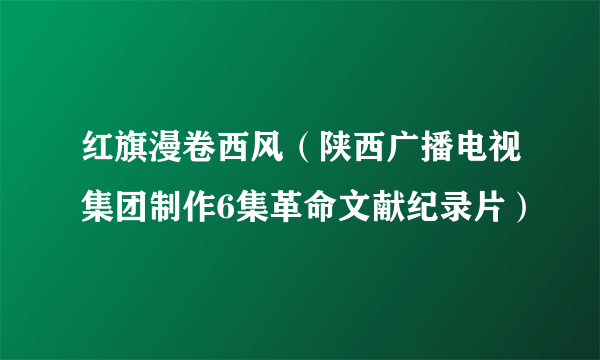 红旗漫卷西风（陕西广播电视集团制作6集革命文献纪录片）