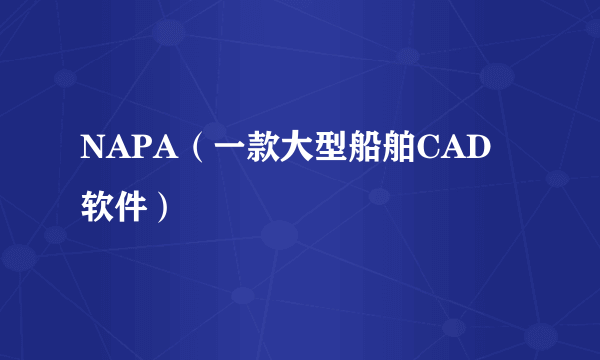 NAPA（一款大型船舶CAD软件）