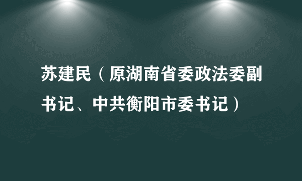 苏建民（原湖南省委政法委副书记、中共衡阳市委书记）