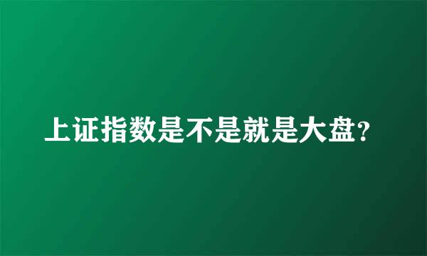 上证指数是不是就是大盘？