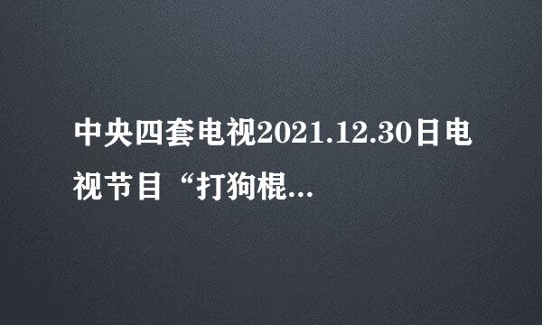 中央四套电视2021.12.30日电视节目“打狗棍”有吗?