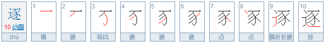 逐的笔顺是什么