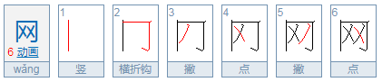 :网的笔顺怎么写。