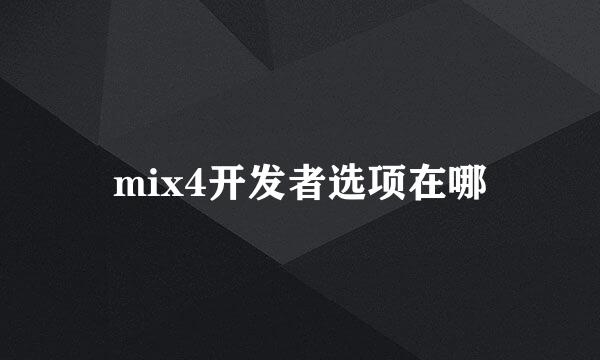 mix4开发者选项在哪