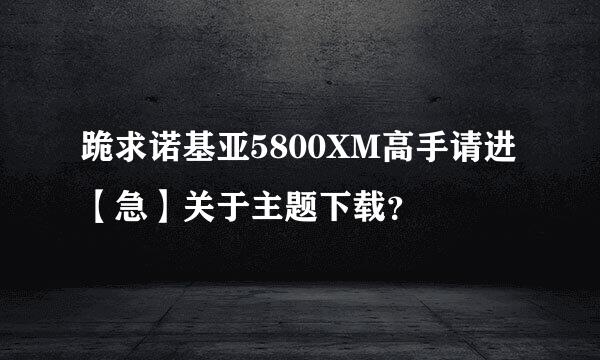 跪求诺基亚5800XM高手请进【急】关于主题下载？