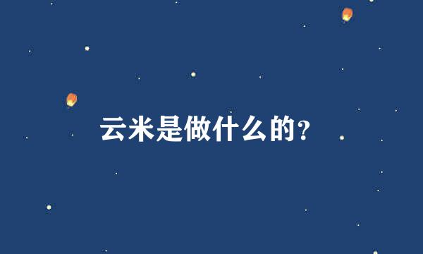 云米是做什么的？