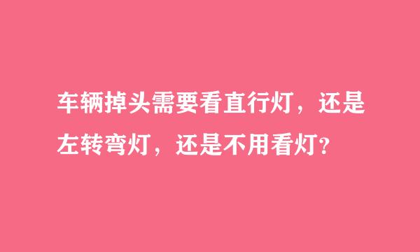 车辆掉头需要看直行灯，还是左转弯灯，还是不用看灯？