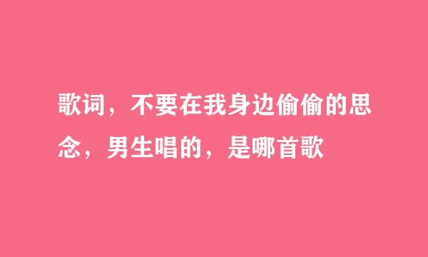 歌词，不要在我身边偷偷的思念，男生唱的，是哪首歌